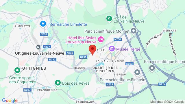 Map of the area around Blocry Sport Bar - Louvain La Neuve