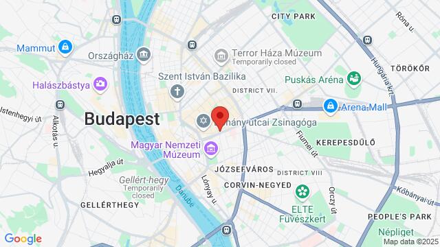 Map of the area around Katiha Tangó Stúdió, Rákóczi street 20, 1 floor 5,Budapest, Hungary, Budapest, BU, HU