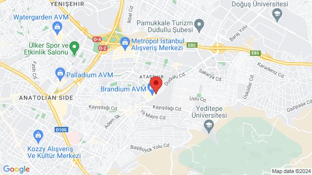 Kaart van de omgeving van Selectum City Ataşehir, Ataşehir Brandium, Dudullu Cd. Ataşehir Yaşam ve Alışveriş Merkezi, 34750 Ataşehir/İstanbul, Türkiye