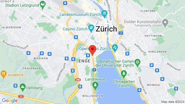 Kaart van de omgeving van Alfred Escher-Strasse 23, 8002 Zürich, Schweiz