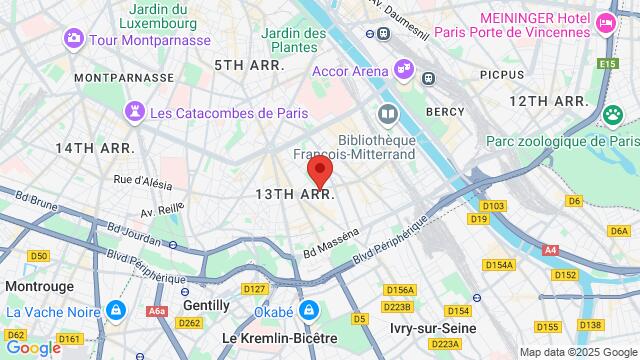 Map of the area around 70 Rue du Javelot 75013 Paris