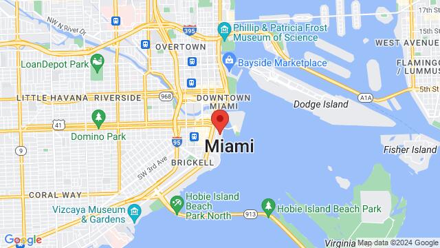 Map of the area around 905 Brickell Bay Drive, 33131, Miami, FL, US