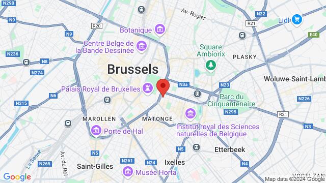 Map of the area around La Maison des Ailes - Brussels