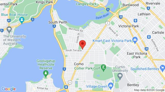 Kaart van de omgeving van City Of South Perth, 59 Sandgate St, South Perth WA 6151, Australia,Perth, Western Australia, Perth, WA, AU