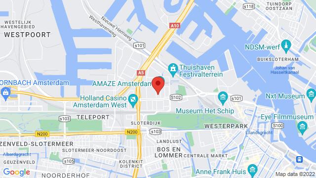 Map of the area around Isolatorweg 28, 1014 AS Amsterdam