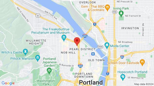 Map of the area around Lines Dance Academy PDX, 1420 Nw 17th ave #88, Portland, OR, 97209, United States