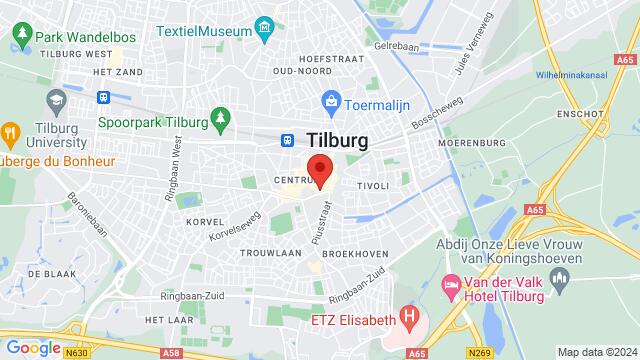 Carte des environs Paleisring 25, 5038 WD Tilburg, Nederland,Tilburg, Netherlands, Tilburg, NB, NL