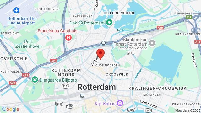 Map of the area around Bar Tipsy , Benthuizerstraat 60-d, Rotterdam, Rotterdam, The Netherlands