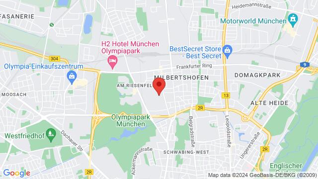 Map of the area around BMW Group Corporate Charging, Lerchenauer Straße, 80809 München, Deutschland,Munich, Germany, Munich, BY, DE