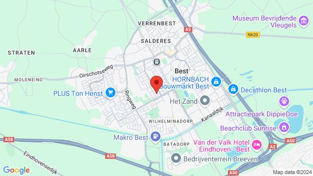 Map of the area around Max de Bossustraat 1, Best