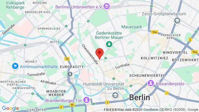 Map of the area around Caroline-Michaelis-Str. 1 (am Nordbahnhof), 10115, Berlin