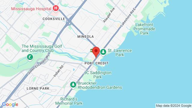 Map of the area around Canvas Art Bar, 80 Lakeshore Rd East, Mississauga, Ontario, Canada