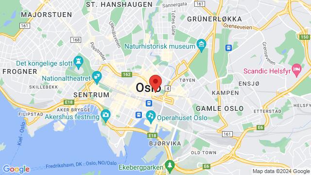 Map of the area around Oslo, Norway, Oslo, OS, NO