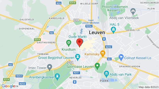 Map of the area around Café Manger - Leuven