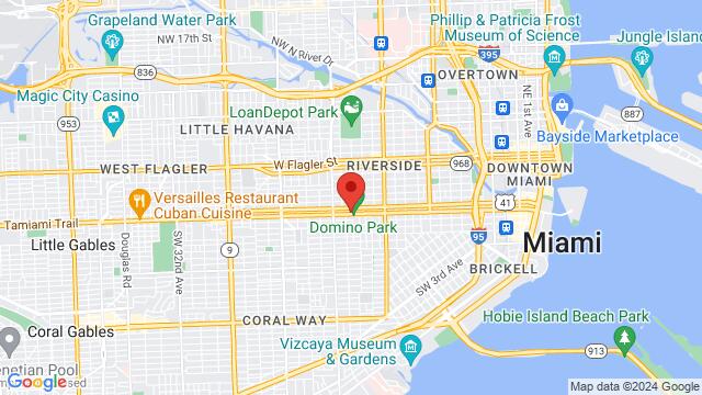 Kaart van de omgeving van Ball & Chain, 1513 SW 8th St, Miami, FL, 33135, United States