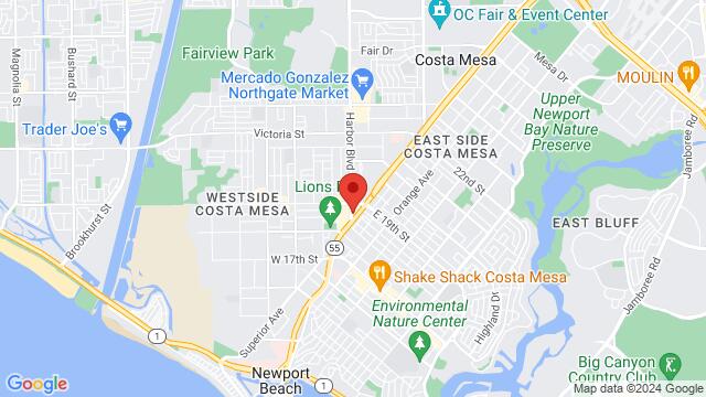 Karte der Umgebung von Cafe Sevilla Costa Mesa, 1870 Harbor Boulevard, Costa Mesa, CA, 92627, United States