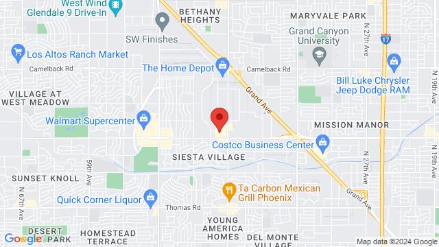 Carte des environs Stratus Event Center, 4344 West Indian School Road, Phoenix, AZ, 85009, US