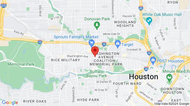 Map of the area around 3730 Washington Avenue, Houston, TX, US