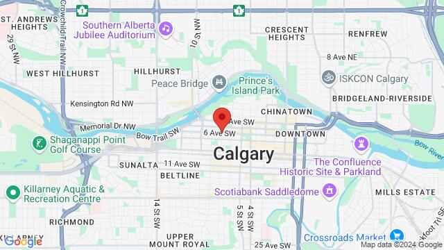 Karte der Umgebung von 599 7 St SW, Calgary, AB T2P, Canada,Calgary, Alberta, Calgary, AB, CA