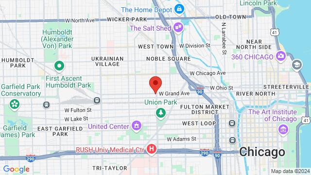 Map of the area around 1601 West Grand Avenue, Chicago, IL, US