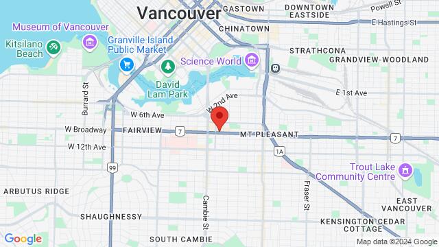 Map of the area around 345 West Broadway, V5Y 1P8, Vancouver, BC, CA