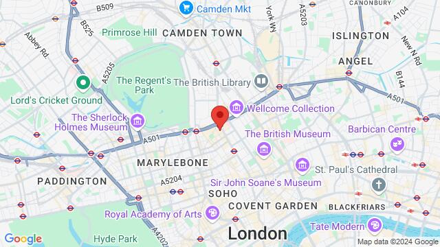 Map of the area around Warren Centre (Warren Street/Goodge Street), Northumberland House, Basement 1-8, London, W1T 5JU, United Kingdom