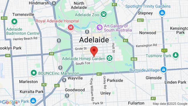 Map of the area around Basement, 366 King William St ,Adelaide,SA,Australia, Adelaide, SA, AU