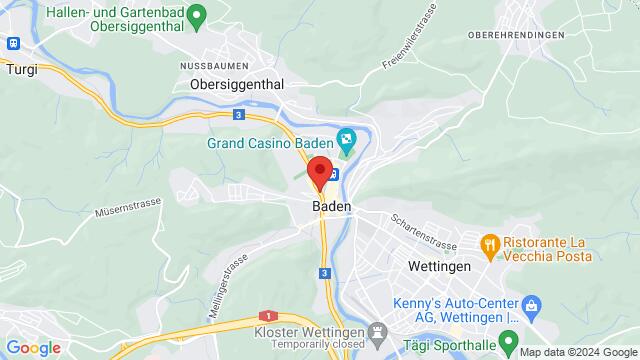 Map of the area around Kulturcafé, Rütistrasse 3A, 5400 Baden, Schweiz