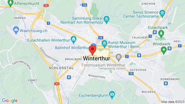 Karte der Umgebung von Archbar, Archstrasse 2, Winterthur, 8400, Switzerland