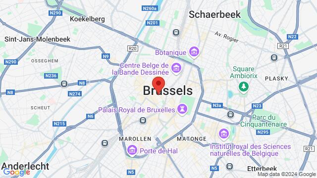 Map of the area around Grasmarkt 89, 1000 Brussel, België,Brussels, Belgium, Brussels, BU, BE