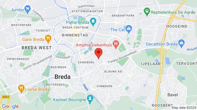 Kaart van de omgeving van Gemeenschapshuis Zandberg Zandberglaan 54/BIS  4818GL Breda, Breda, The Netherlands