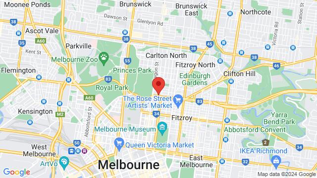 Map of the area around 150 Princes St, 150 Princes St, Carlton North, VIC, 3054, Australia