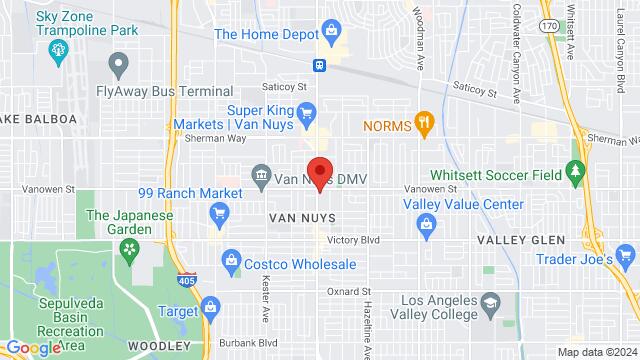 Map of the area around Hollywood Academy of Dance, 6732 Van Nuys Blvd, Van Nuys, CA, 91405, United States