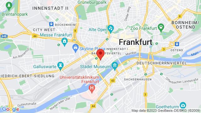 Kaart van de omgeving van Münchener Strasse 57, 60329, Frankfurt(M)