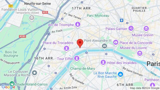 Map of the area around 13 avenue du Président Wilson,Paris, France, Paris, IL, FR