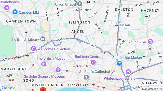 Mapa de la zona alrededor de Paradise London Nightclub, London, EN, United Kingdom, London, EN, GB