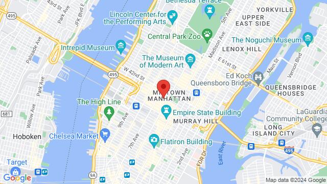 Map of the area around 1412 Broadway, New York, NY 10018