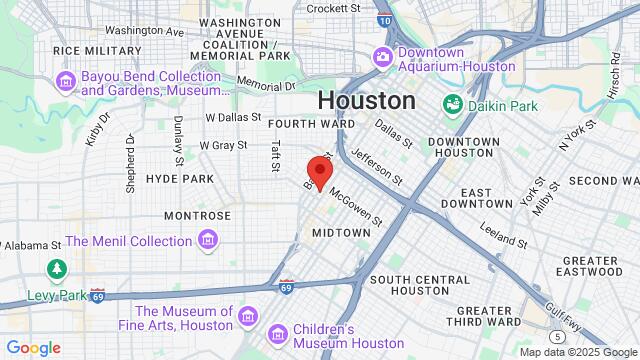 Map of the area around Reset Rooftop Bar & Patio, 606 Dennis Street #Ste 200, Houston, TX 77006, Houston, TX, 77006, US