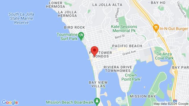 Carte des environs Mavericks Beach Club, 860 Garnet Avenue, San Diego, CA, United States