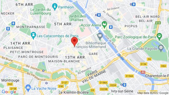 Map of the area around 75013 Paris