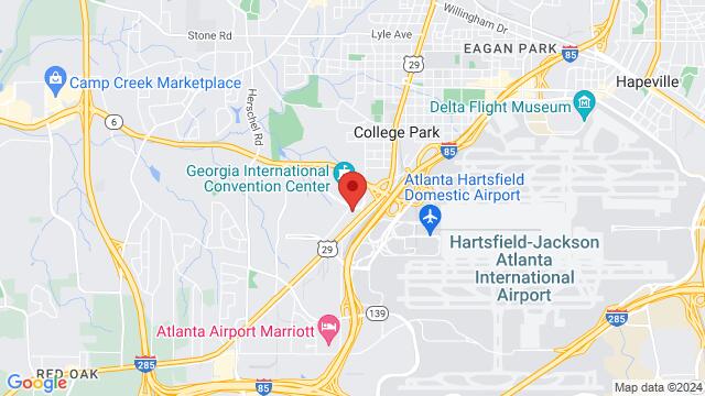 Map of the area around 2081 Convention Center Concourse, 30337, Atlanta, GA, US