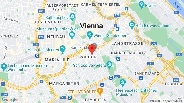 Mapa de la zona alrededor de Gußhausstraße 20, 1040 Wien, Austria