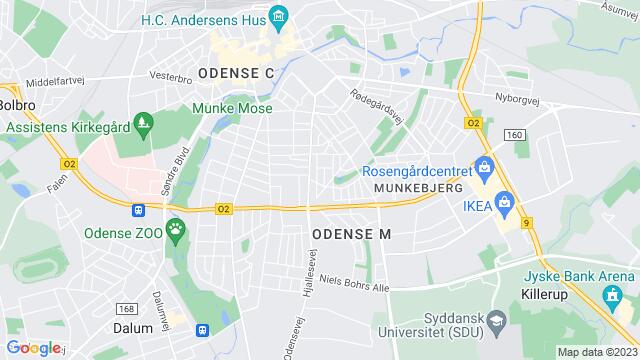 Map of the area around Odense Salsa