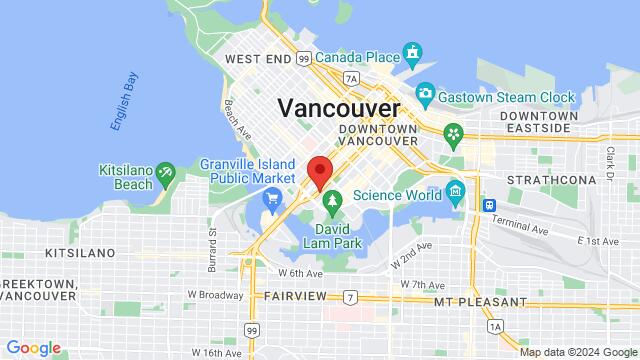 Mapa de la zona alrededor de Baza Dance Studios Salsa Bachata, Seymour Street, Vancouver, BC, Canada
