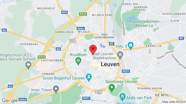 Map of the area around Vismarkt - Leuven