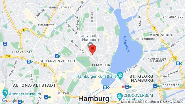 Mapa de la zona alrededor de Moorweidenstraße 36, 20146 Hamburg, Deutschland,Hamburg, Germany, Hamburg, HH, DE