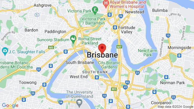 Map of the area around Brisbane City