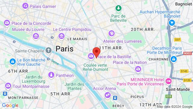 Map of the area around 9 Rue de Lappe, 75011 Paris, France, 75011, Paris, IL, FR