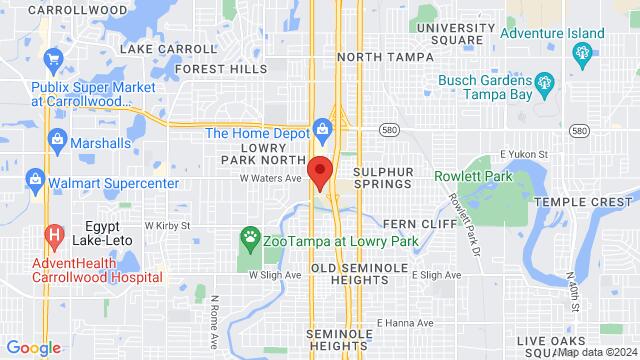 Karte der Umgebung von 448 E Bird St, Tampa, FL 33604, United States,Tampa, Florida, Tampa, FL, US