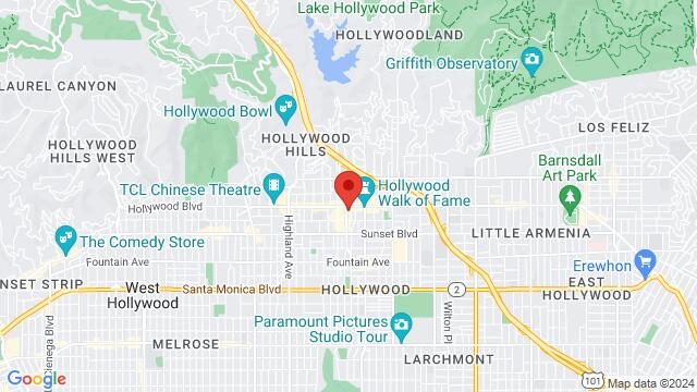 Map of the area around Jungle Hollywood, 1640 N Cahuenga Blvd, Hollywood, CA, 90028, United States